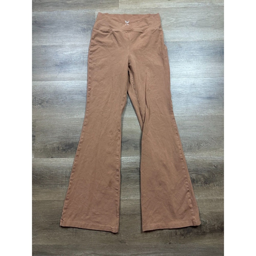 Tna Legging Pants Women's M Brown Wide Leg Casual Stretch Comfortable
